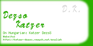dezso katzer business card