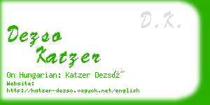 dezso katzer business card